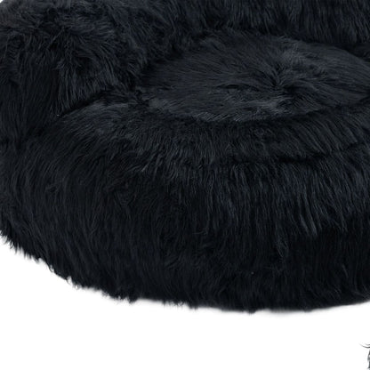 Bean Bag Chair Faux fur Lazy Sofa /Footstool Durable Comfort Lounger High Back Bean Bag Chair Couch for Adults and Kids, Indoor