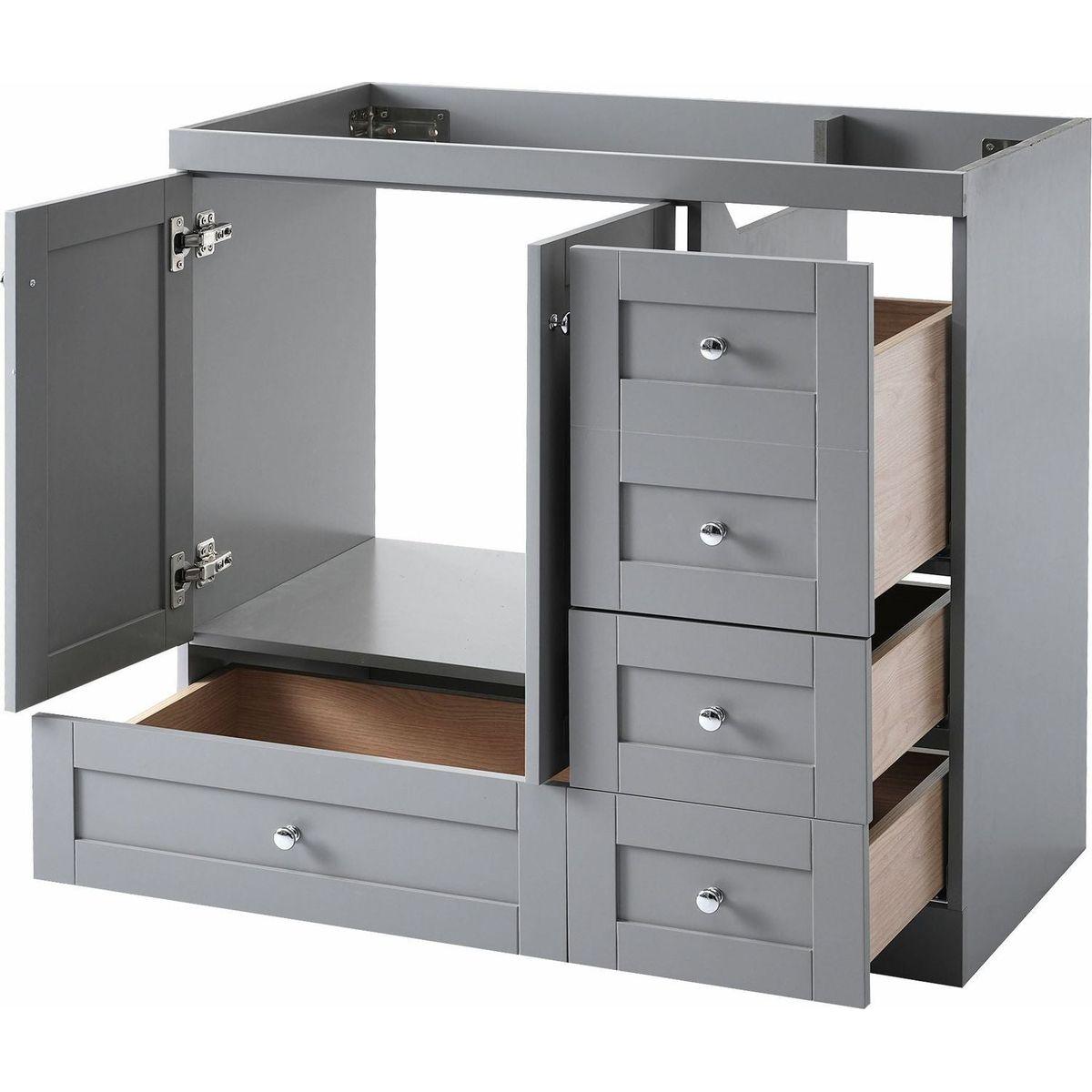 [Cabinet Only] 36" Gray Bathroom Vanity(Sink not included)