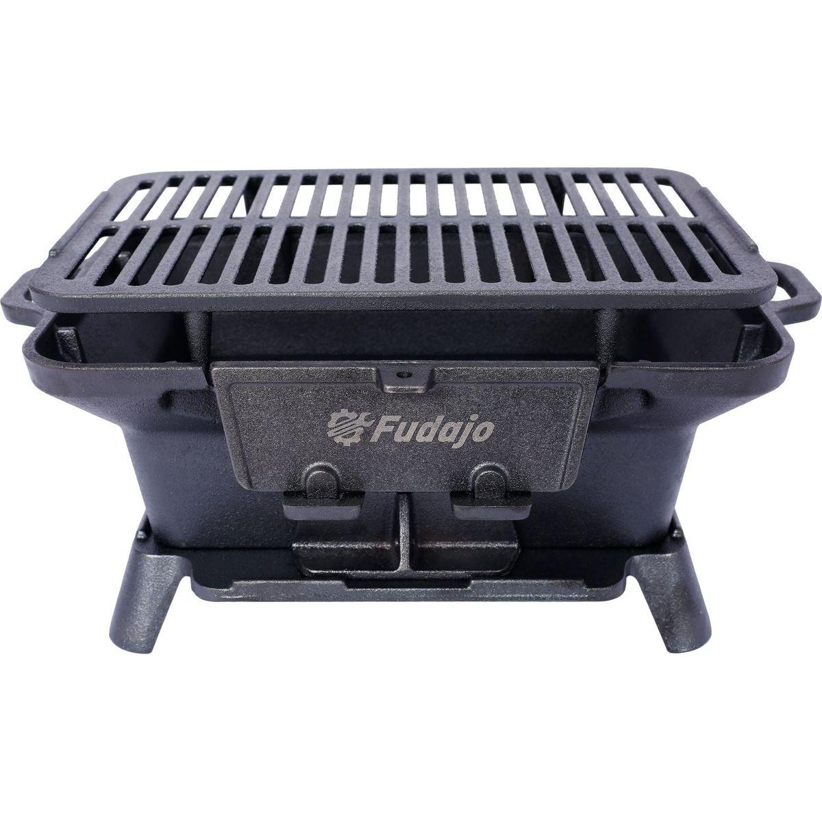 Oval Cast Iron Grill Outdoor, Portable Charcoal Grill and Tabletop Cast Iron Skillet - 100% Cast Iron, Enameled, Durable, Small Charcoal Grill, Camping Stove, Hibachi Grill - Streamdale Furniture