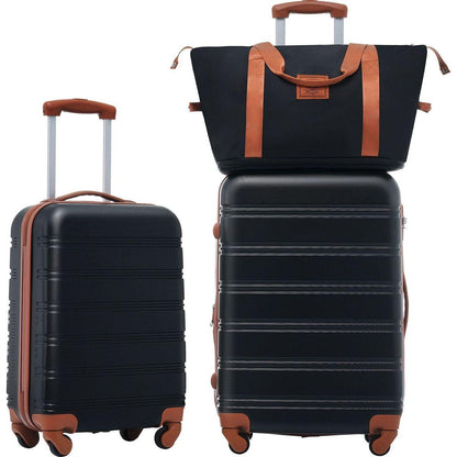Hardshell Luggage Sets 2Pcs + bag Spinner Suitcase with TSA Lock Lightweight 20" + 24"