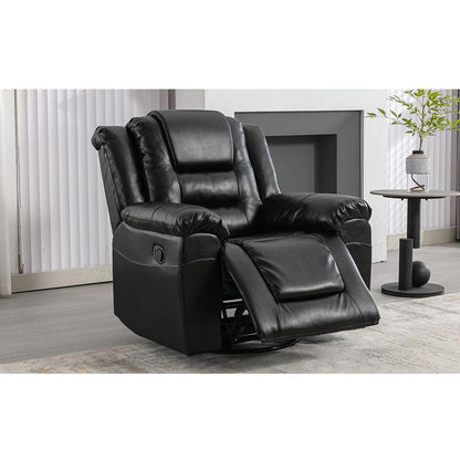 360Swivel and Rocking Home Theater Recliner Manual Recliner Chair with Wide Armrest for Living Room,Bedroom, Black