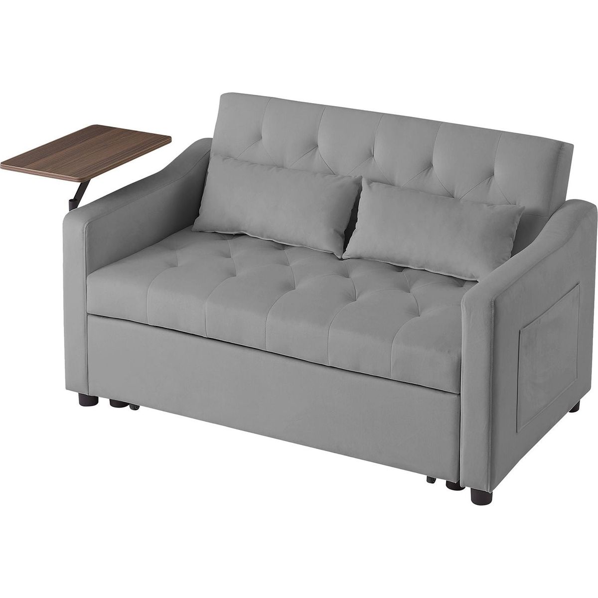 GREY VELVET SOFA BED