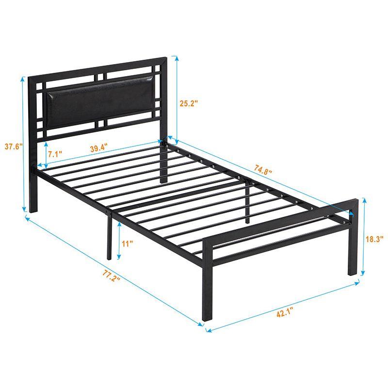 Twin Size metal bed Sturdy System Metal Bed Frame, Modern style and comfort to any bedroom, black