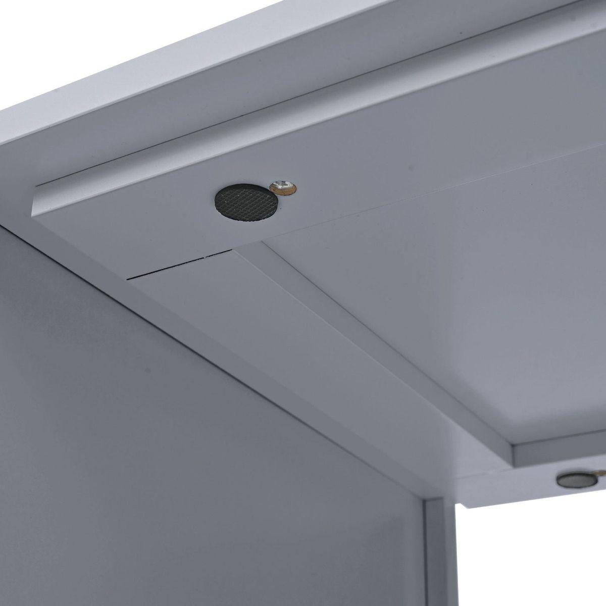 Rolling Kitchen Island With Movable Extended Table, Kitchen Cabinet on Wheels with Power Outlets and 2 Fluted Glass Doors, Kitchen Island with a Storage Compartment and Side 3 Open Shelves, Grey