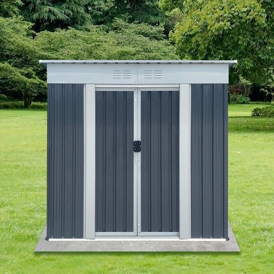 Outdoor Storage Sheds 6FTx4FT Pent Roof Grey