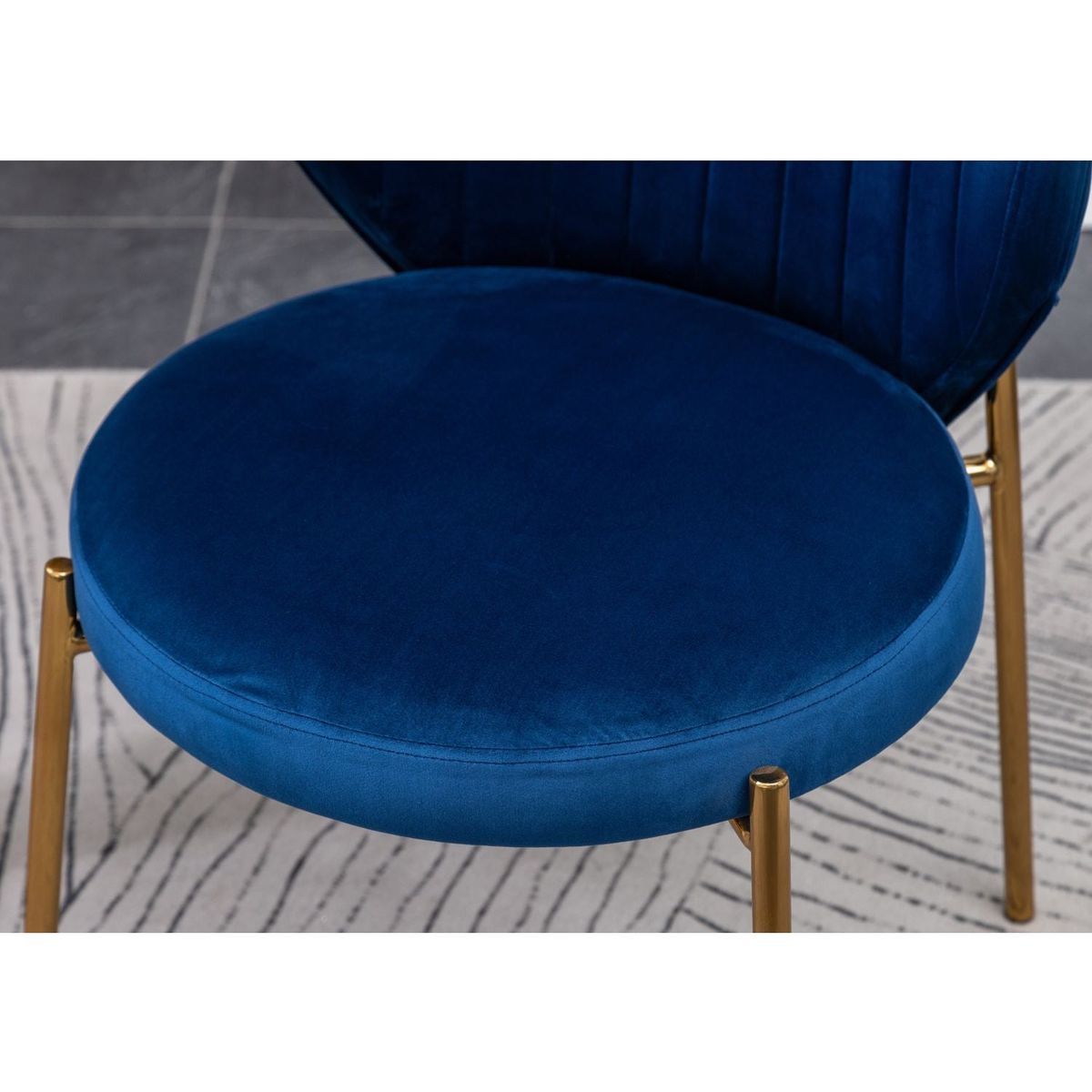 Amoa Contemporary Velvet Upholstery Dining Chair, Blue
