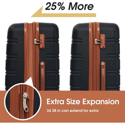Hardshell Luggage Sets 2Pcs + Bag Spinner Suitcase with TSA Lock Lightweight 20" + 28"
