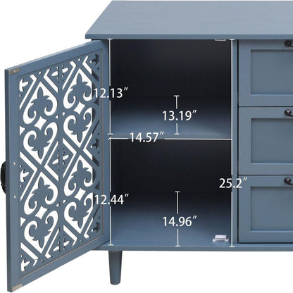 2 Door 3 Drawer Cabinet, American Furniture, Suitable for Bedroom, Living Room, Study