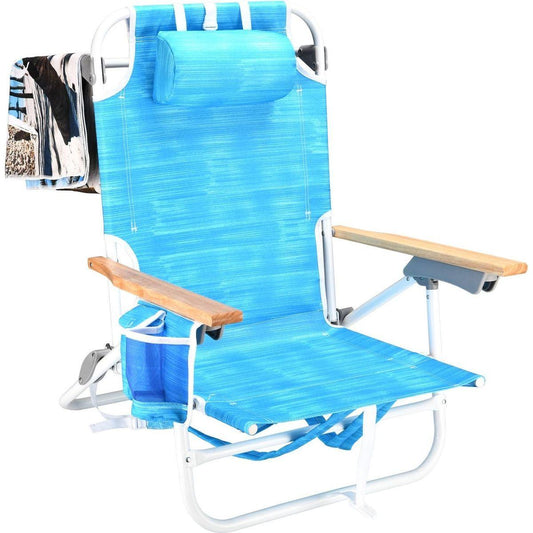 1PCS Backpack Beach Chairs for Adults Beach towel backpack beach chairs for adults 5 position chair with pouch folding lightweight positions back pack 13 inch high