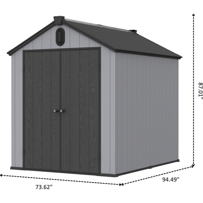 XWT012 6x8ft plastic storage shed for backyard garden big spire Tool storage