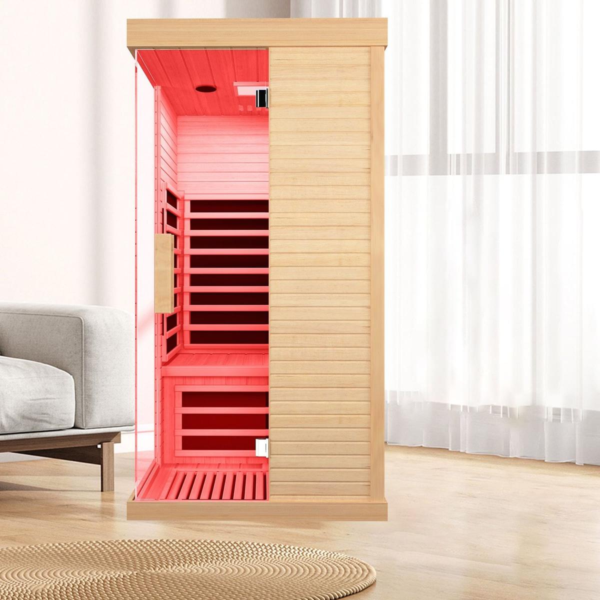 Canadian hemlock single sauna room