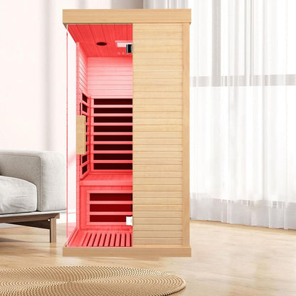 Canadian hemlock single sauna room