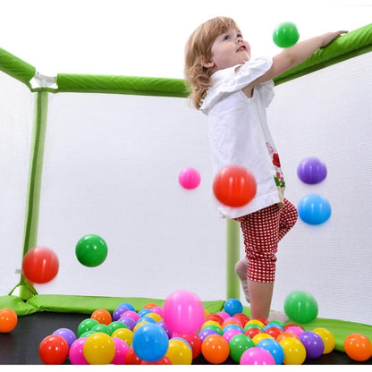 55" Toddlers Trampoline with Safety Enclosure Net and Balls, Indoor Outdoor Mini Trampoline for Kids