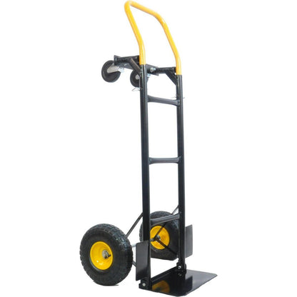 HT1006BK-YL Hand Truck Dual Purpose 2 Wheel Dolly Cart and 4 Wheel Push Cart with Swivel Wheels 330 Lbs Capacity Heavy Duty Platform Cart for Moving/Warehouse/Garden/Grocery