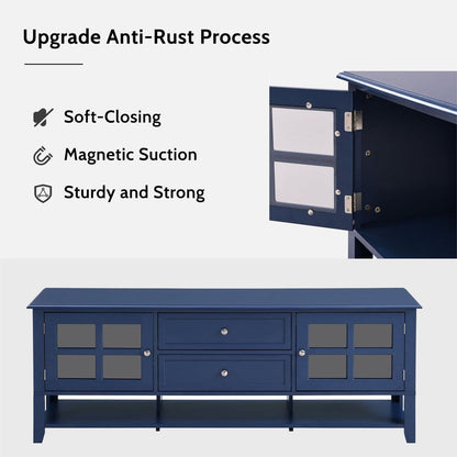 TV Stand for TVs up to 60", Entertainment Center with Multifunctional Storage Space, TV Cabinet with Modern Design, Media Console for Living Room, Bedroom - Streamdale Furniture