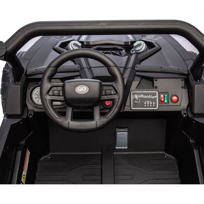 24V Two-Seater Kids Ride On UTV W/Parents Remote Control,Four-Wheel Suspension,Slow Start,Large wheel design,Anti-collision bar,Storage space,Music,USB,Bluetooth,Volume control,LED lights for Kids 3+.