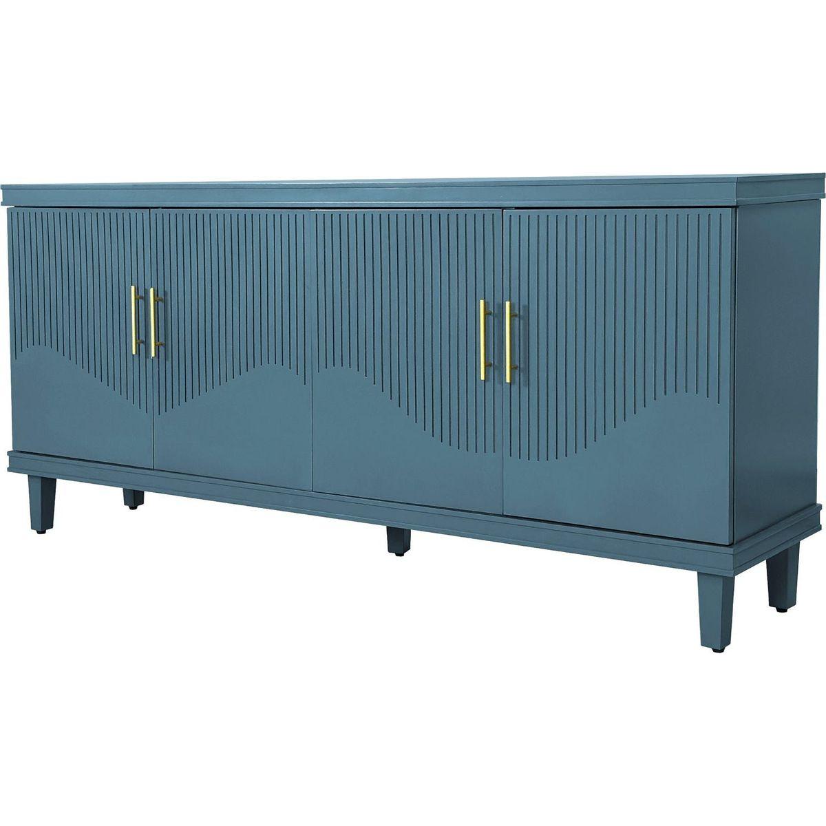 70.07"Large Size 4-Door Cabinet, Same as Living Room, Kitchen, Bedroom, Hallway, Olive Green,Navy Blue,Peacock Blue