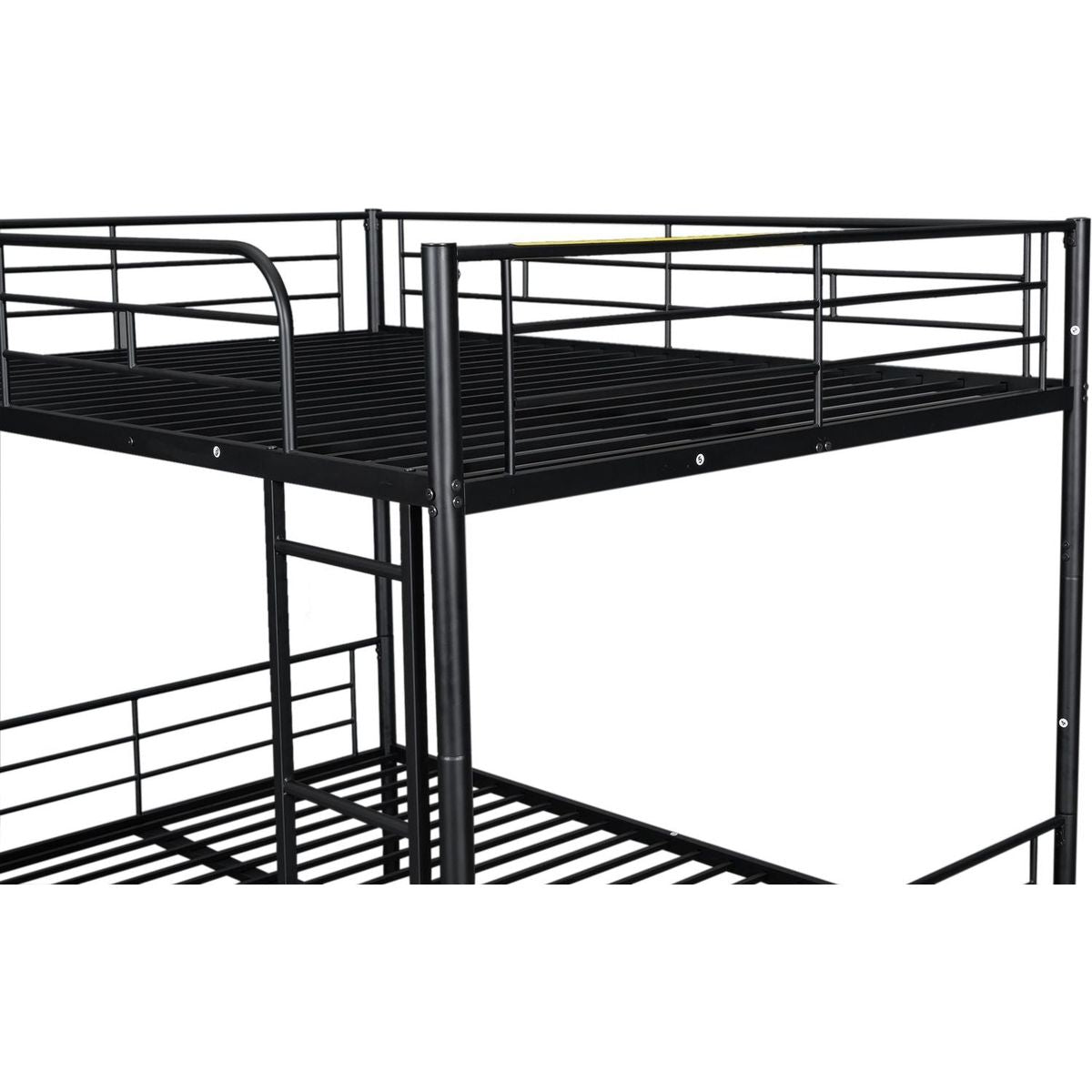 Full Over Full Metal Bunk Bed with Trundle, Black