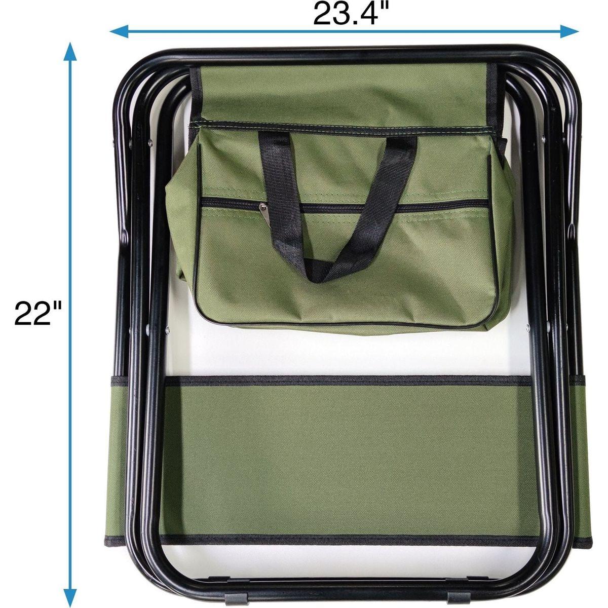 4-piece Folding Outdoor Chair with Storage Bag, Portable Chair for indoor, Outdoor Camping, Picnics and Fishing,Green