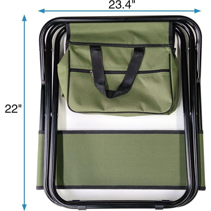 4-piece Folding Outdoor Chair with Storage Bag, Portable Chair for indoor, Outdoor Camping, Picnics and Fishing,Green