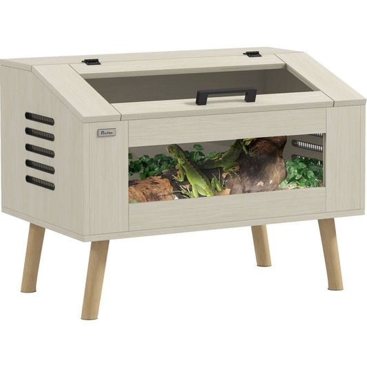 Reptile Terrarium 29 Gallon Top Opening Reptile Tank with Glass Windows Air Ventilations, for Snakes Lizards Horned Frogs Chameleons Hamsters Gerbils, 31.5" x 20" x 24"