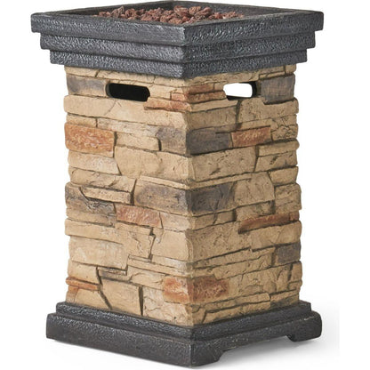 19.50" STONE MGO FIRE COLUMN - 40 000 BTU