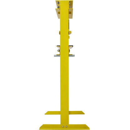 Hydraulic Shop Press, 12-Ton Capacity, Floor Mount, with Press Plates, H-Frame Garage Floor Press, Adjustable Working Table Height,, yellow