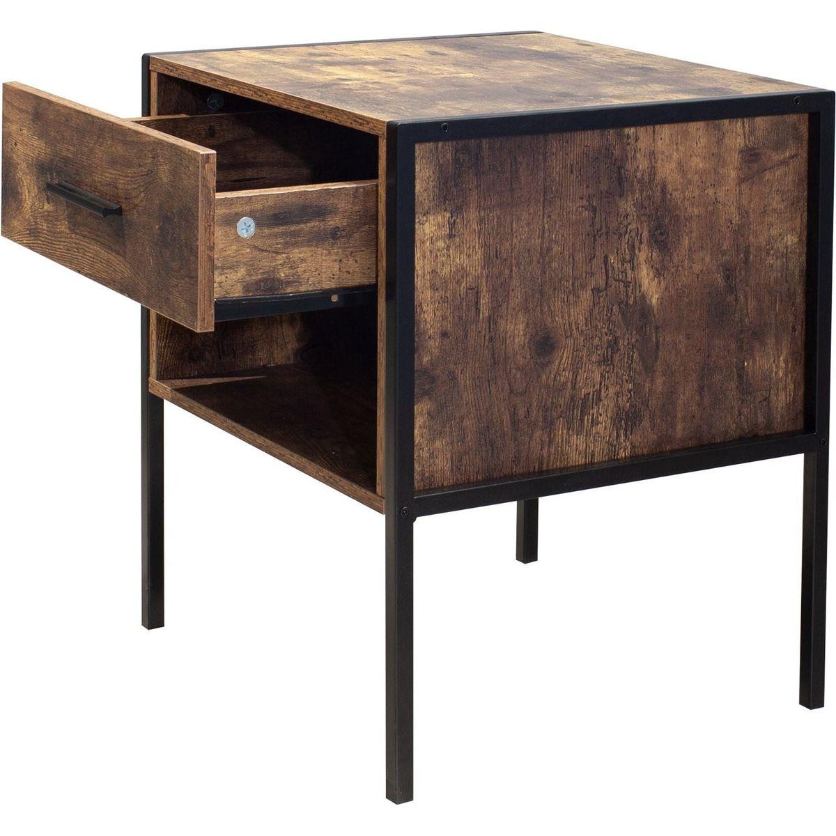 Set of 2 pcs nightstand,industrial style