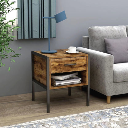 Set of 2 pcs nightstand,industrial style