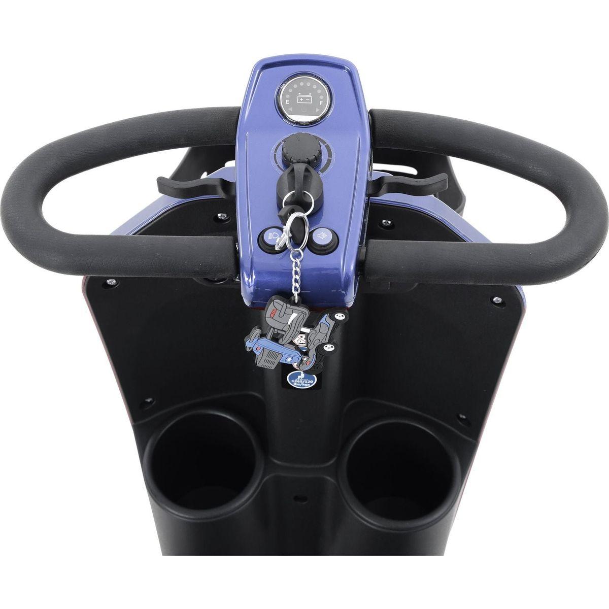 MAX PLUS BLUE 4 Wheels Outdoor Compact Mobility Scooter with 2pcsx20AH Lead acid Battery,Max Driving Range 16 Miles with Cup holders & USB charger port