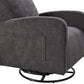 Swivel Upholstered Manual Recliner Chair Theater Recliner Sofa 360 Degree Nursery Glider Rocker for Living Room, Dark Coffee