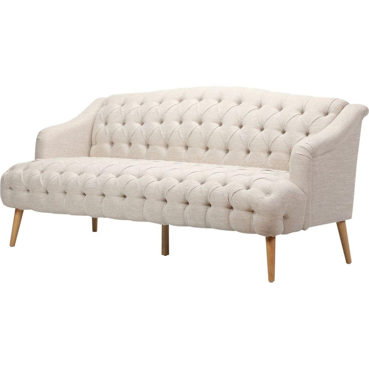 Comfy 3-seat Sofa with Wooden Legs, PU, for Living Room and Study