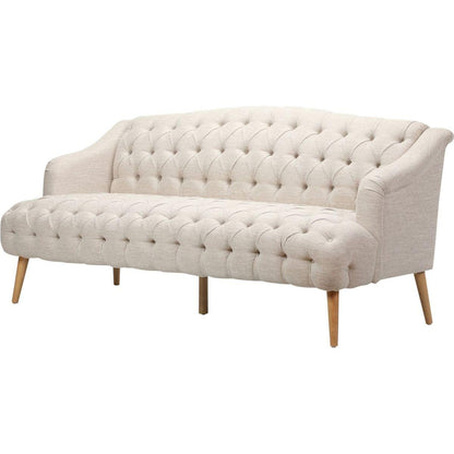 Comfy 3-seat Sofa with Wooden Legs, PU, for Living Room and Study