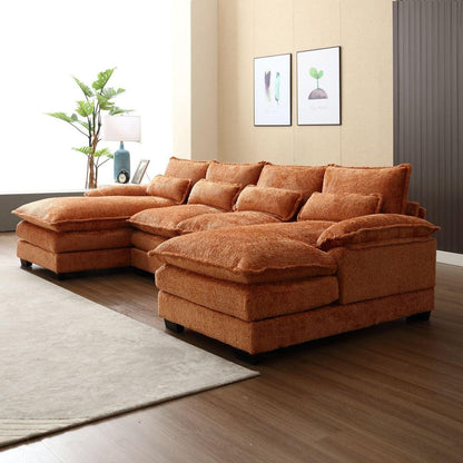 Modern Large chenille Fabric U-Shape Sectional Sofa