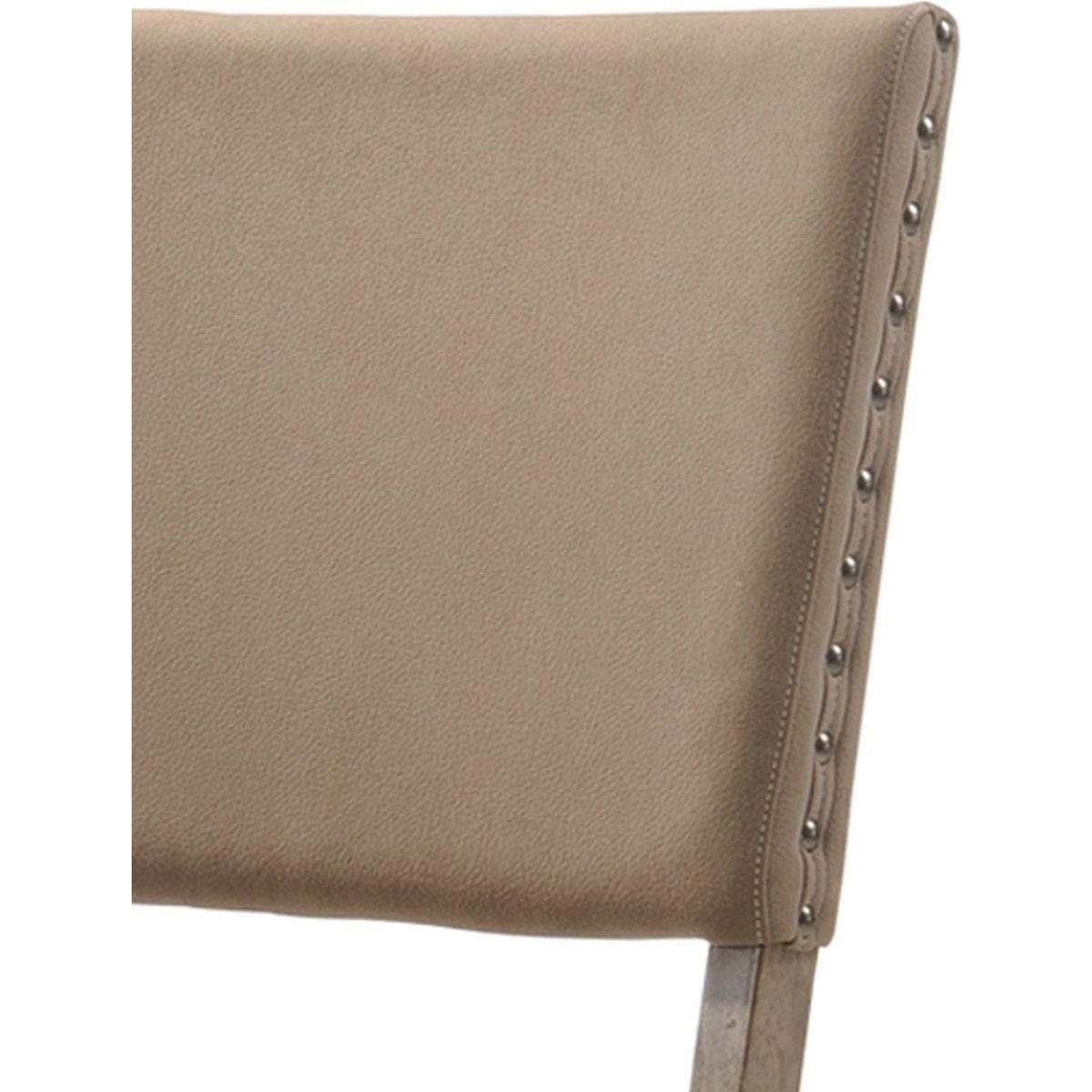 Birmingham Script Printed Driftwood Finish Dining Chair with Nail head, Set of 2