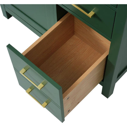 30-Inch Green Bathroom Vanity with Ceramic Sink and Ample Storage - Ideal Choice for Small Bathrooms