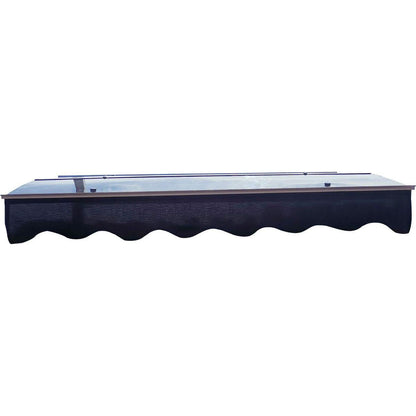 DA5934C Series Door Window Awning Made of 0.137 Inch Thick Crystal Solid Polycarbonate Sheet and Aluminum Alloy with Valance in size 59" Wide x 34" Deep for Masonry Concrete Wall House.