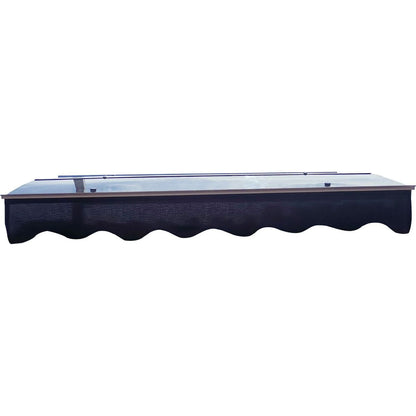 DA5934W Series Door Window Awning Canopy Made of 0.137 Inch Thick Crystal Solid Polycarbonate Sheet and Aluminum Alloy with Valance in size of 59" Wide x 34" Deep for Wooden Wall House