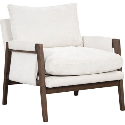 Kelly Mid-Century Modern Velvet Accent Armchair, White