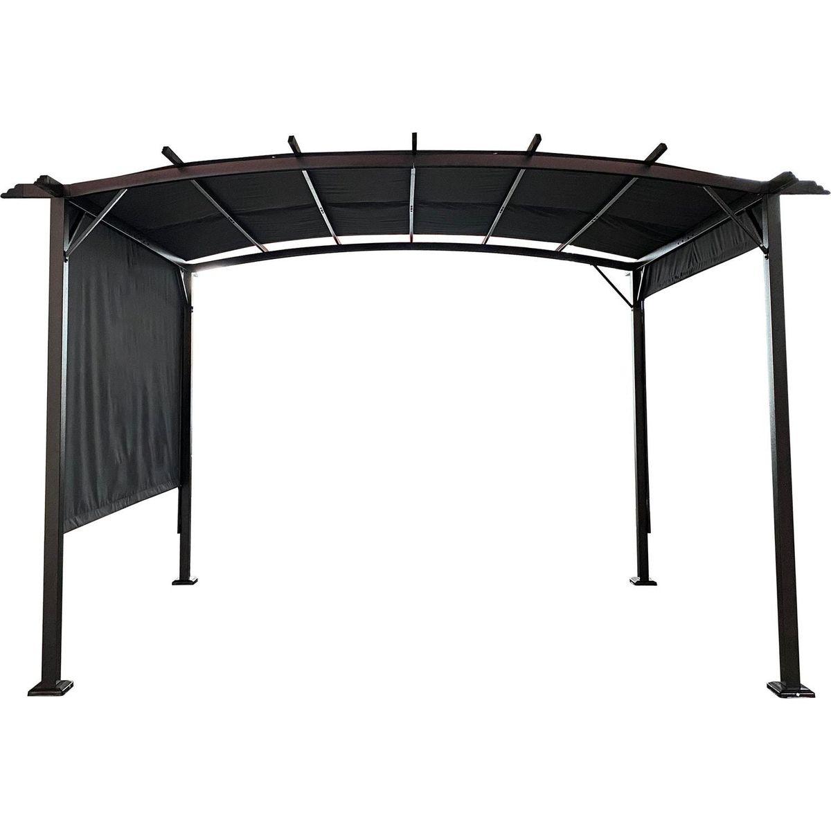12 x 9 Ft Outdoor Pergola Patio Gazebo,Retractable Shade Canopy,Steel Frame Grape Gazebo,Sun shelter Pergola for Gardens,Terraces,Backyard