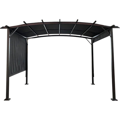 12 x 9 Ft Outdoor Pergola Patio Gazebo,Retractable Shade Canopy,Steel Frame Grape Gazebo,Sun shelter Pergola for Gardens,Terraces,Backyard