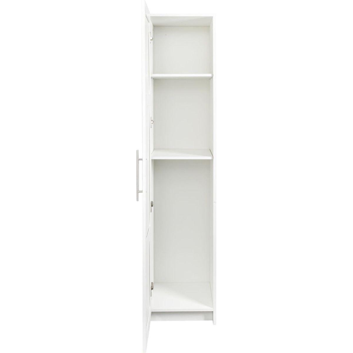 Stackable Wall Mounted Storage Cabinet, 15.75" D x 15.75" W x 70.87" H, White