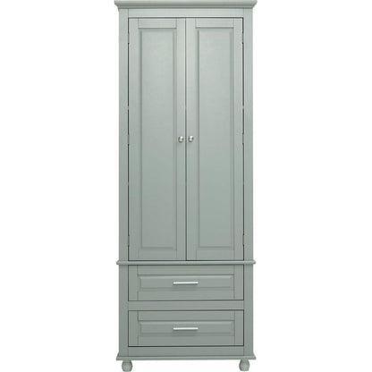 Tall Storage Cabinet with Two Drawers for Bathroom/Office, Grey