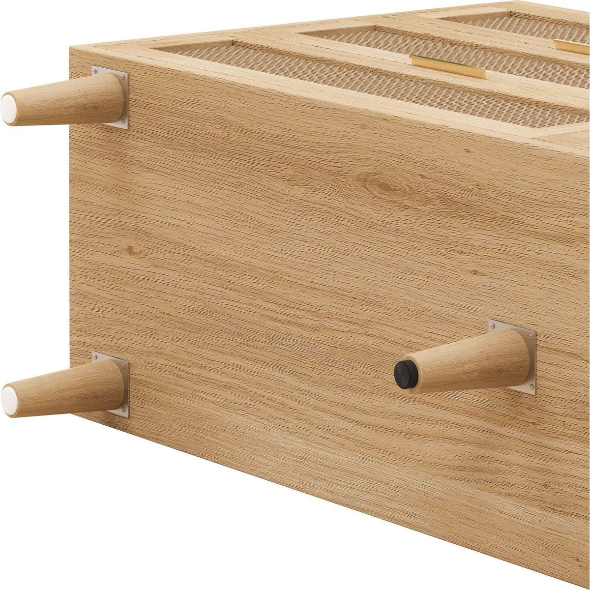 51.18"6-Drawers Rattan Storage Cabinet Rattan Drawer with White Drawer Slides,for Bedroom,Living Room,Natural