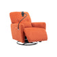 270 Degree Swivel Electric Recliner Home Theater Seating Single Reclining Sofa Rocking Motion Recliner with a Phone Holder for Living Room, Orange