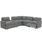 104" Power Recliner Corner Sofa Home Theater Reclining Sofa Sectional Couches with Storage Box, Cup Holders, USB Ports and Power Socket for Living Room, Dark Grey