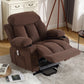 Power Lift Recliner Chair with Heat and Massage Electric Fabric Recliner Chair for Elderly with Side Pocket, USB Charge Port, Remote Control for Living Room (BROWN)A+B