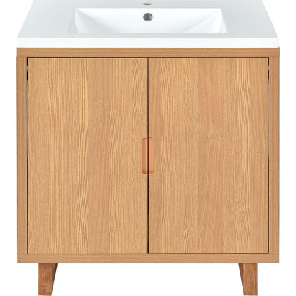 30" Bathroom vanity Set with Sink, Combo Cabinet, Bathroom Storage Cabinet, Solid Wood Frame