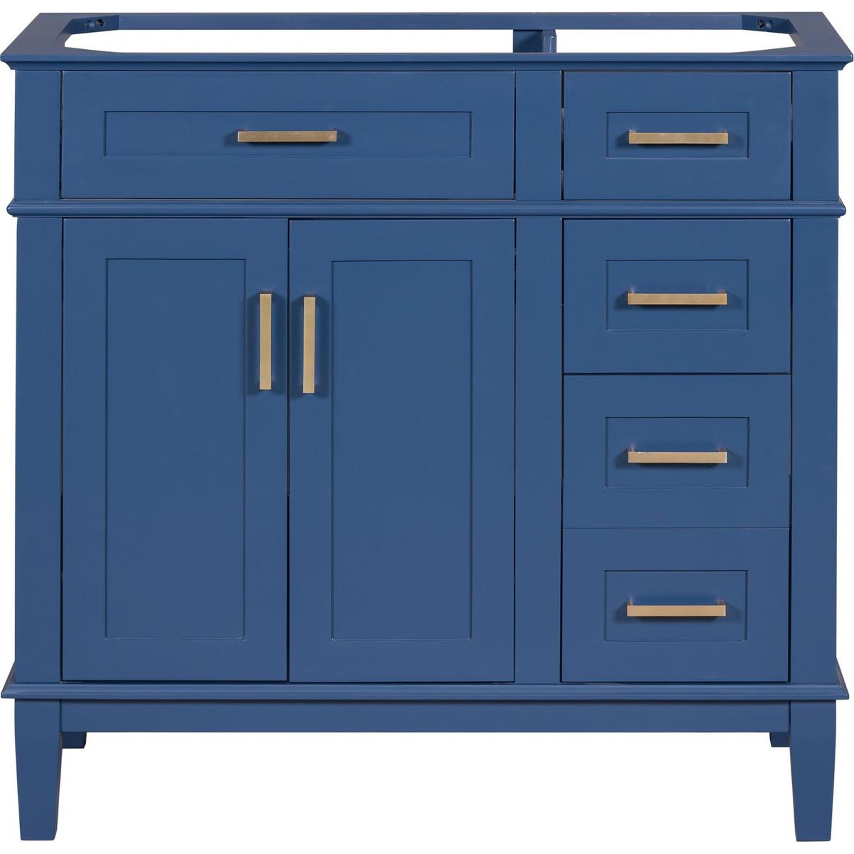 [Cabinet Only] 36" Blue Modern Bathroom Vanity(Sink not included)