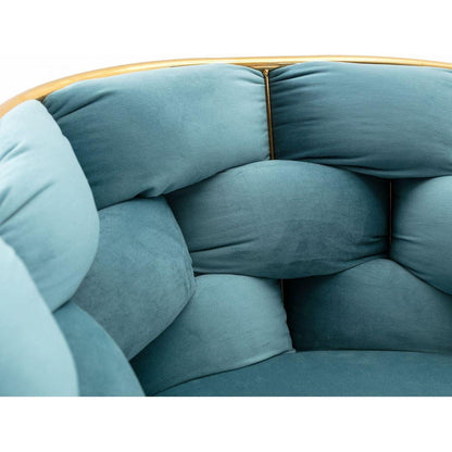 Luxury modern simple leisure velvet single sofa chair bedroom lazy person household dresser stool manicure table back chair blue